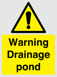 Warning Drainage pond